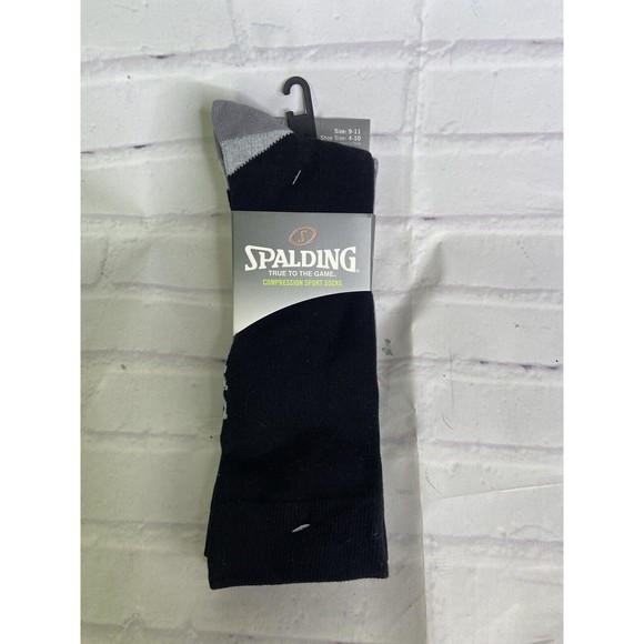 Spalding Athletic Compression Mid Calf Crew Socks 2 Pairs Womens Shoe Size 4-10 - Picture 1 of 5